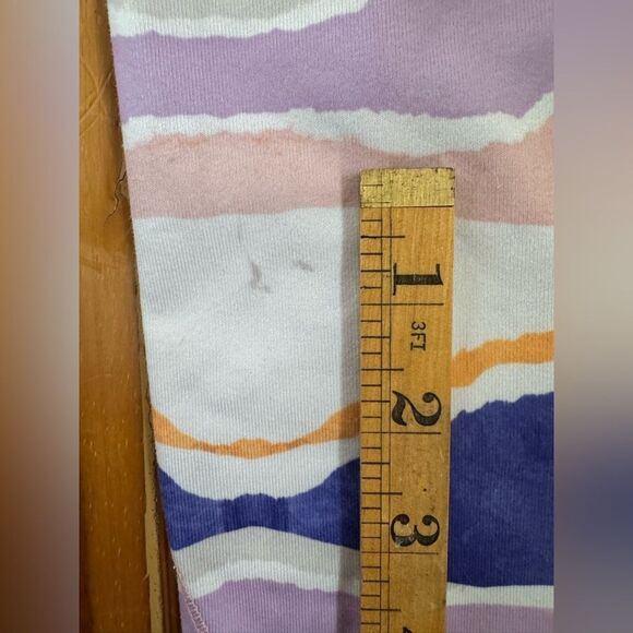 Lululemon True Self Crop Bleacher Stripe White Iris Flower Leggings - Picture 7 of 8